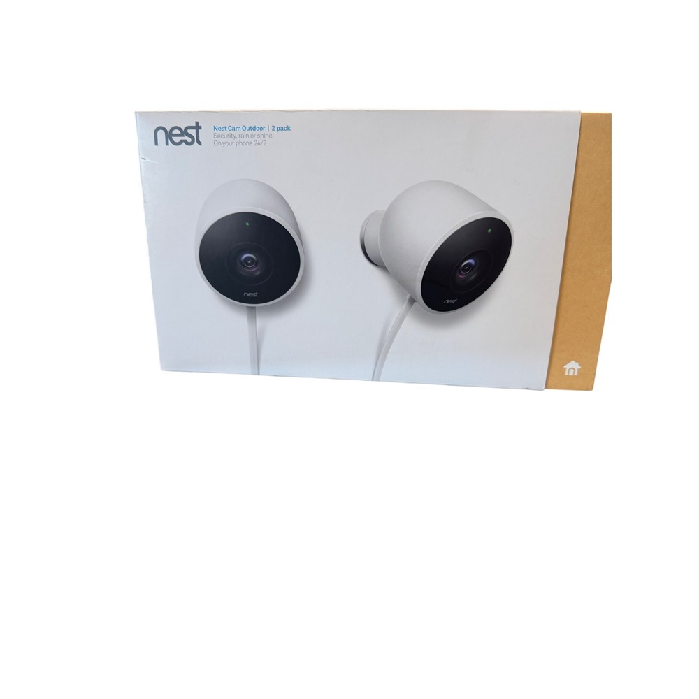 Google Nest Cam Outdoor 2‎ Pack 1080p HD Wired Security Camera White NC2100ES